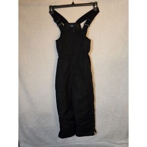 Falls Creek Kid's Snow Bibs Pants Sz Small 6/7 Black Sledding Ski Outdoor Winter